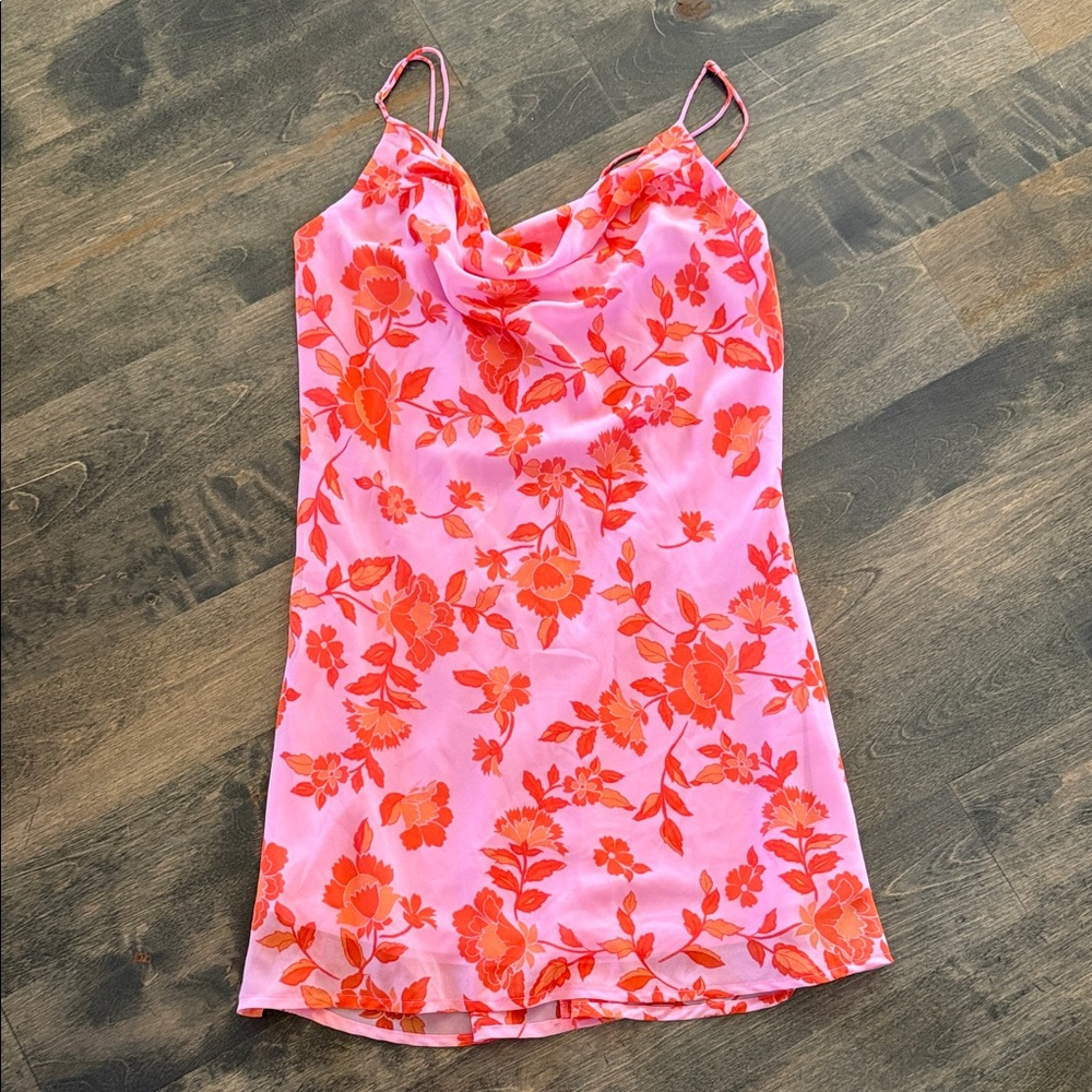 Altar'd State Pink and Orange Floral Dress